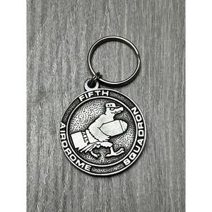 WWII US Eighth Air Force 5th Airdrome Squadron ETO Keychain Medallion